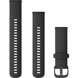 GARMIN Quick Release Bands (22 mm) Black Silicone with Slate Hardware 010-12932-21 - 11896
