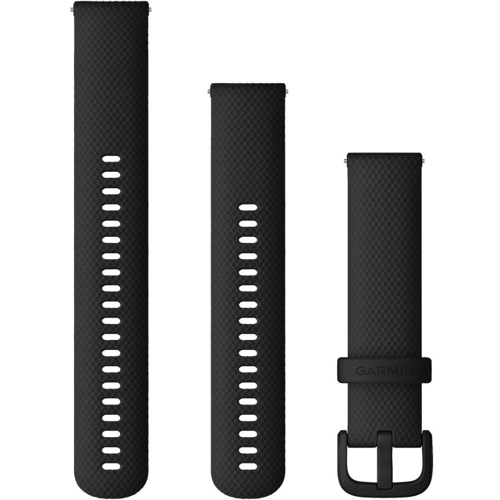 GARMIN Quick Release Bands (20 mm) Black Silicone with Hardware 010-13021-03
