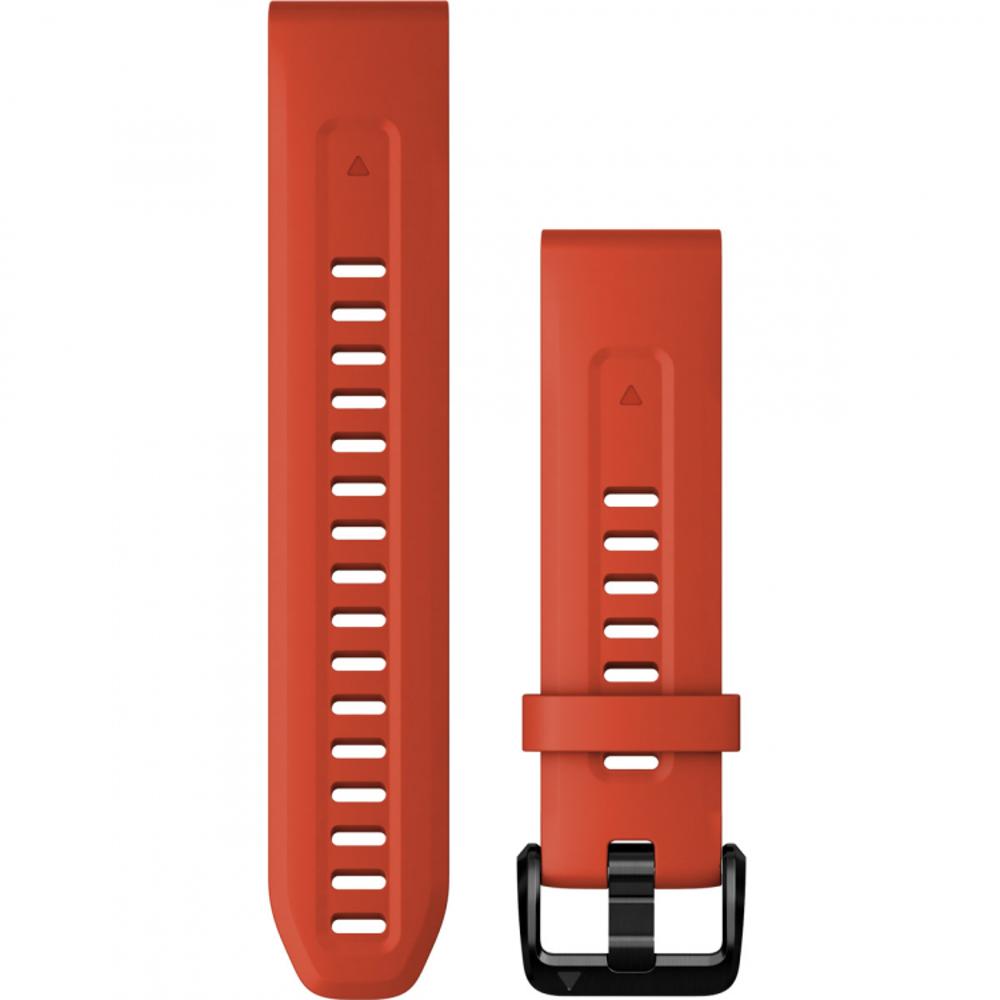 GARMIN QuickFit Bands (20mm) Flame Red Silicone with Slate Hardware 010-13102-02