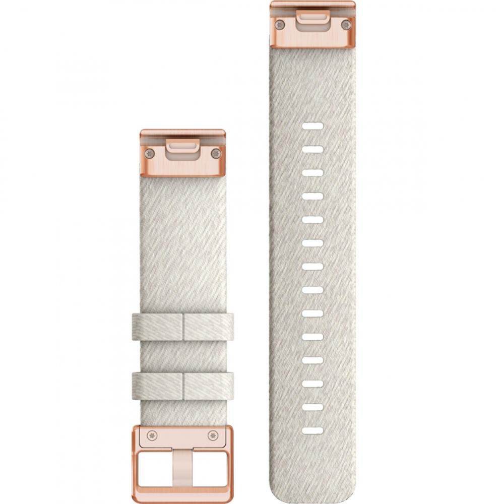 GARMIN QuickFit Bands (20mm) Cream Heathered Nylon Band With Rose Gold Hardware 010-13102-09