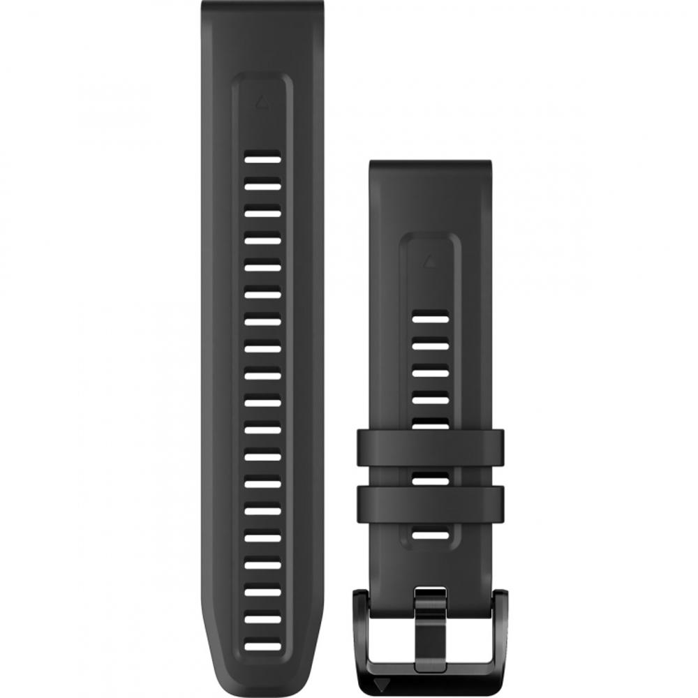 GARMIN QuickFit Bands (22mm) Black Silicone with Slate Hardware 010-13111-00