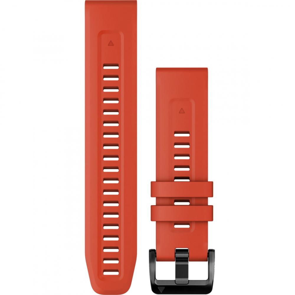 GARMIN QuickFit Bands (22mm) Flame Red Silicone with Slate Hardware 010-13111-04