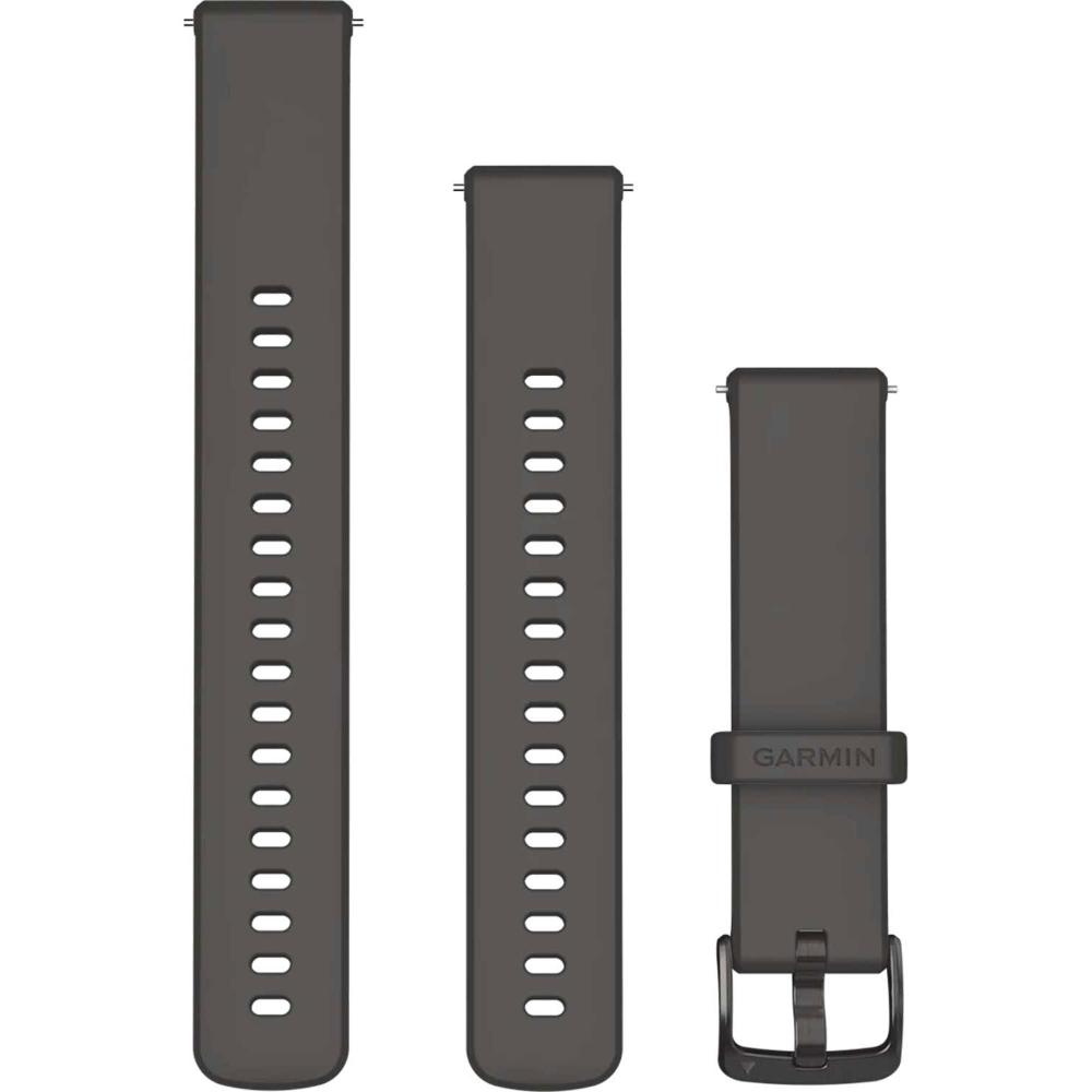 GARMIN Quick Release Bands (18 mm) Pebble Gray Silicone with Slate Hardware 010-13256-00