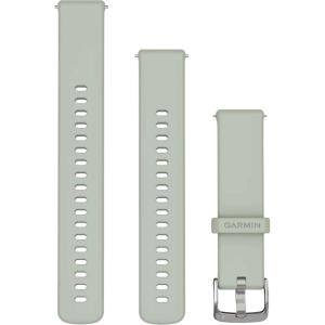 GARMIN Quick Release Bands (18 mm) Sage Gray Silicone with Silver Hardware 010-13256-01 - 38956