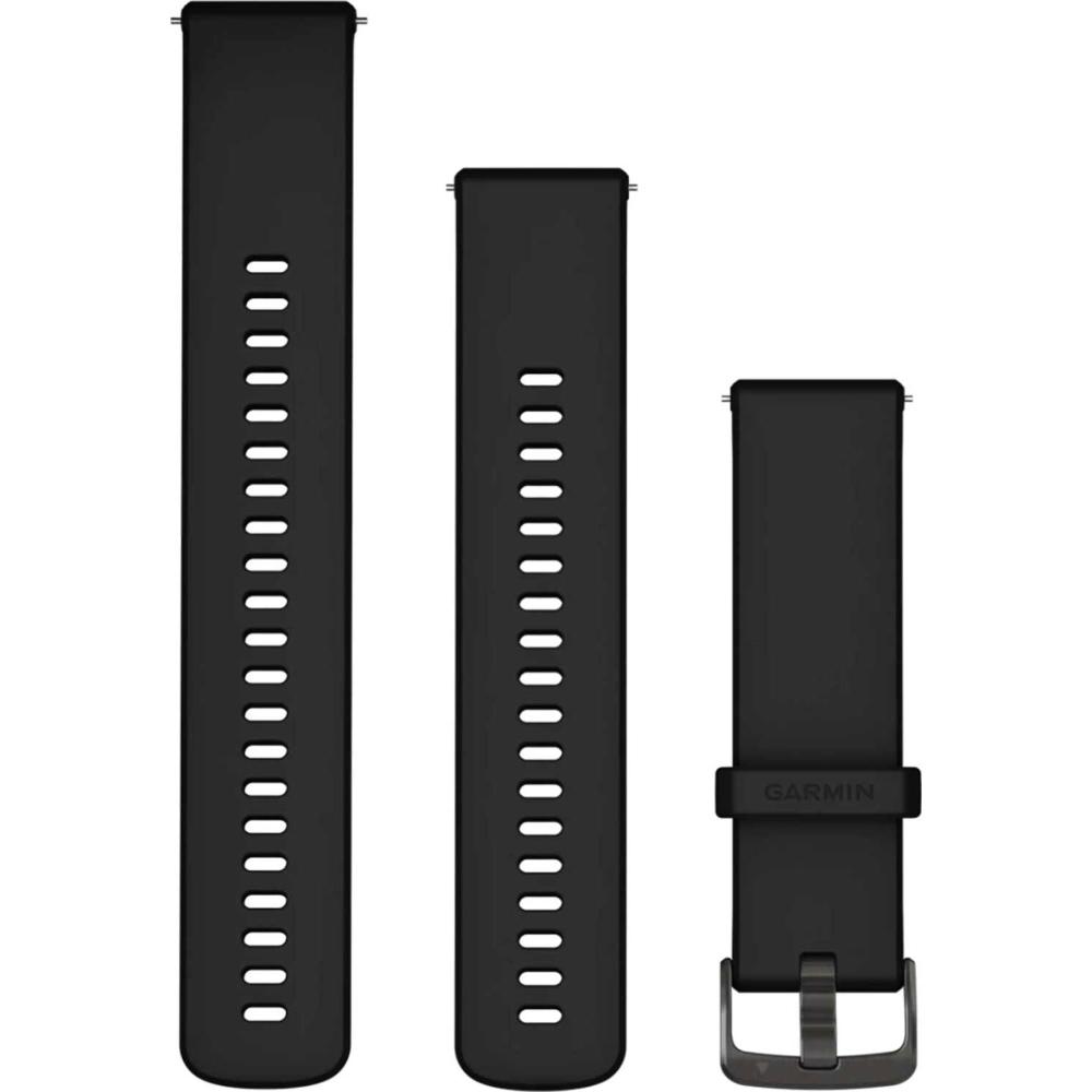 GARMIN Quick Release Bands (22 mm) Black Silicone with Slate Hardware 010-13256-21