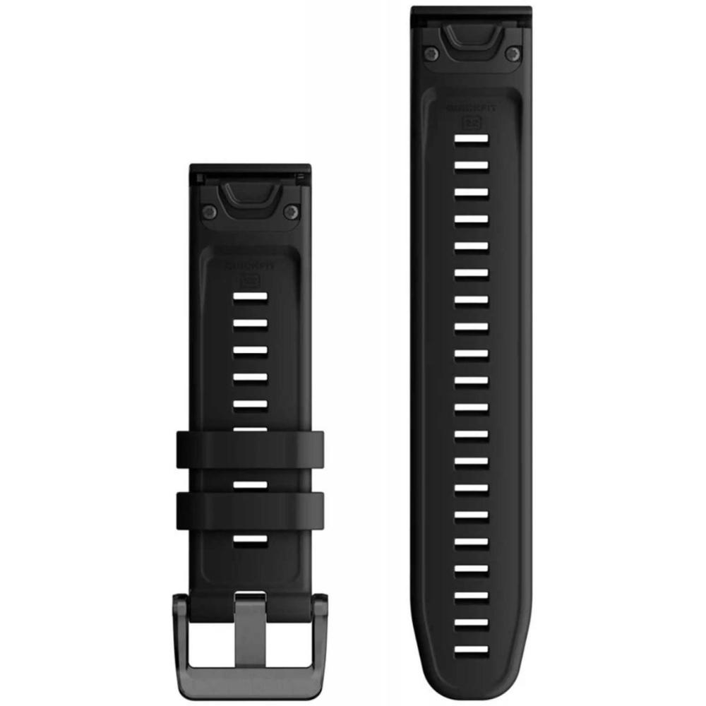 GARMIN QuickFit Bands (22 mm) Black Silicone with Slate Hardware 010-13280-00