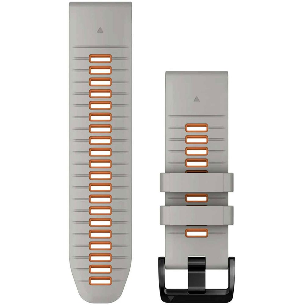 GARMIN QuickFit Bands (26 mm) Fog Gray/Ember Orange Silicone with Slate Hardware 010-13281-02