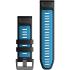 GARMIN QuickFit Bands (26 mm) Black/Cirrus Blue Silicone with Slate Hardware 010-13281-05 - 1