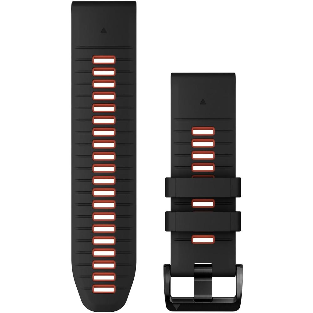 GARMIN QuickFit Bands (26 mm) Black/Flame Red Silicone with Slate Hardware 010-13281-06