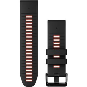 GARMIN QuickFit Bands (26 mm) Black/Flame Red Silicone with Slate Hardware 010-13281-06 - 38982