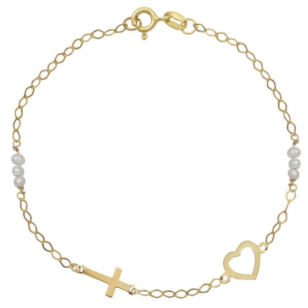 BRACELET SENZIO K9 Yellow Gold with Pearls 019679Y