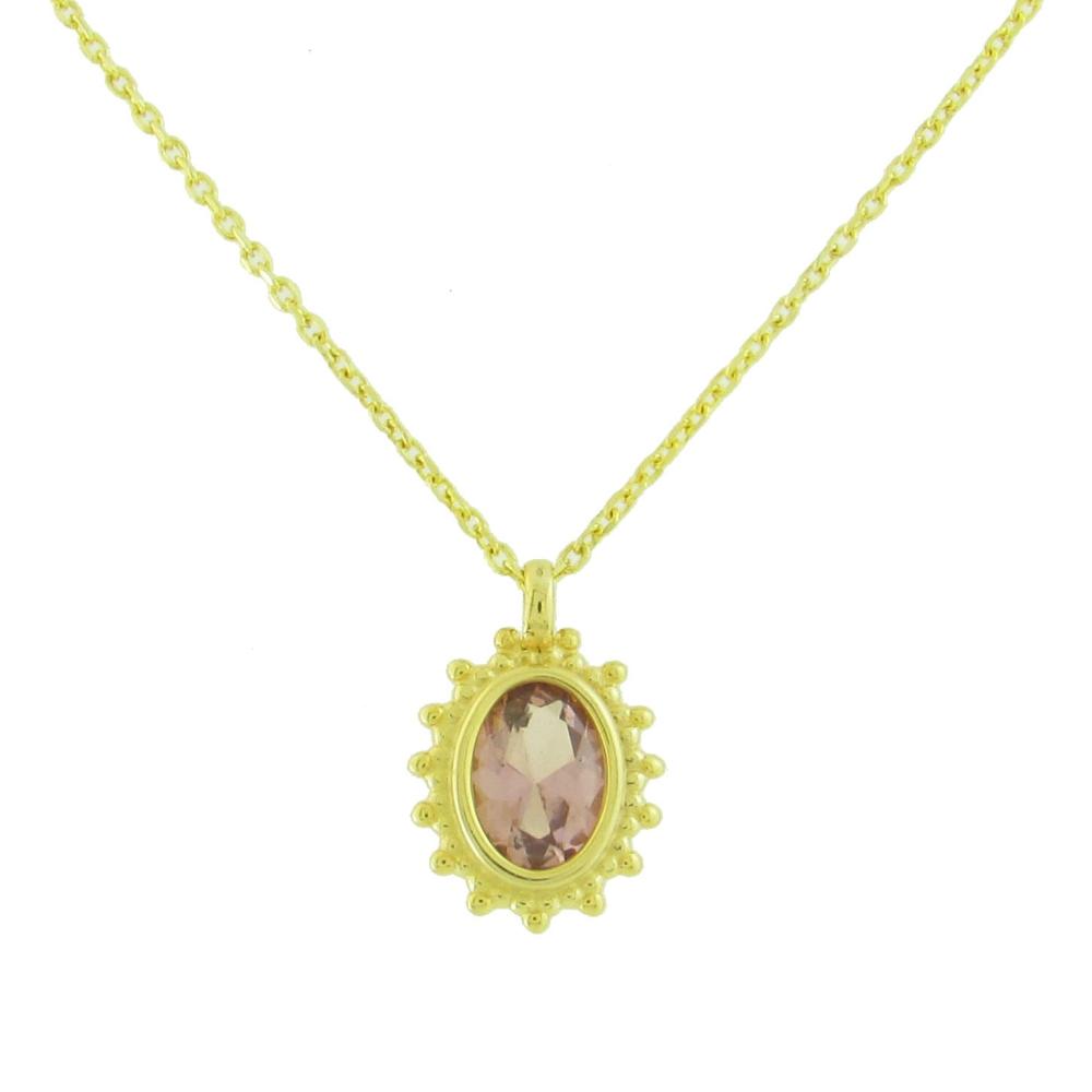 NECKLACE SENZIO Collection Yellow Gold K9 with Zircon Stones 02-1053.K9