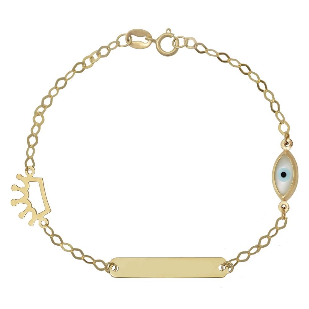 IDENTITY Bracelet Crown in 9K Yellow Gold with Eye 033374