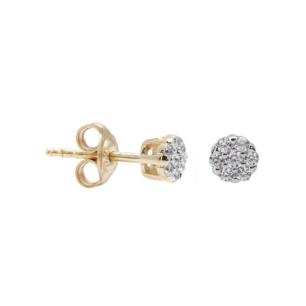 EARRINGS SENZIO Yellow Gold 9K with Zircon Stones 033566Y