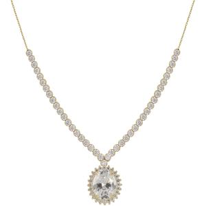 NECKLACE Women's Rosette Riviera Yellow Gold 9K with Zircon N-FDR009XL-1CHRIB - 22526