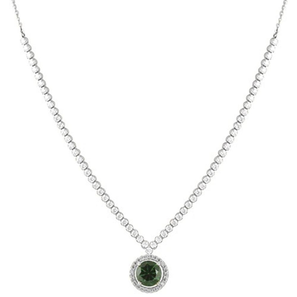 NECKLACE Rosette with Zircon in 9K White Gold 046842W