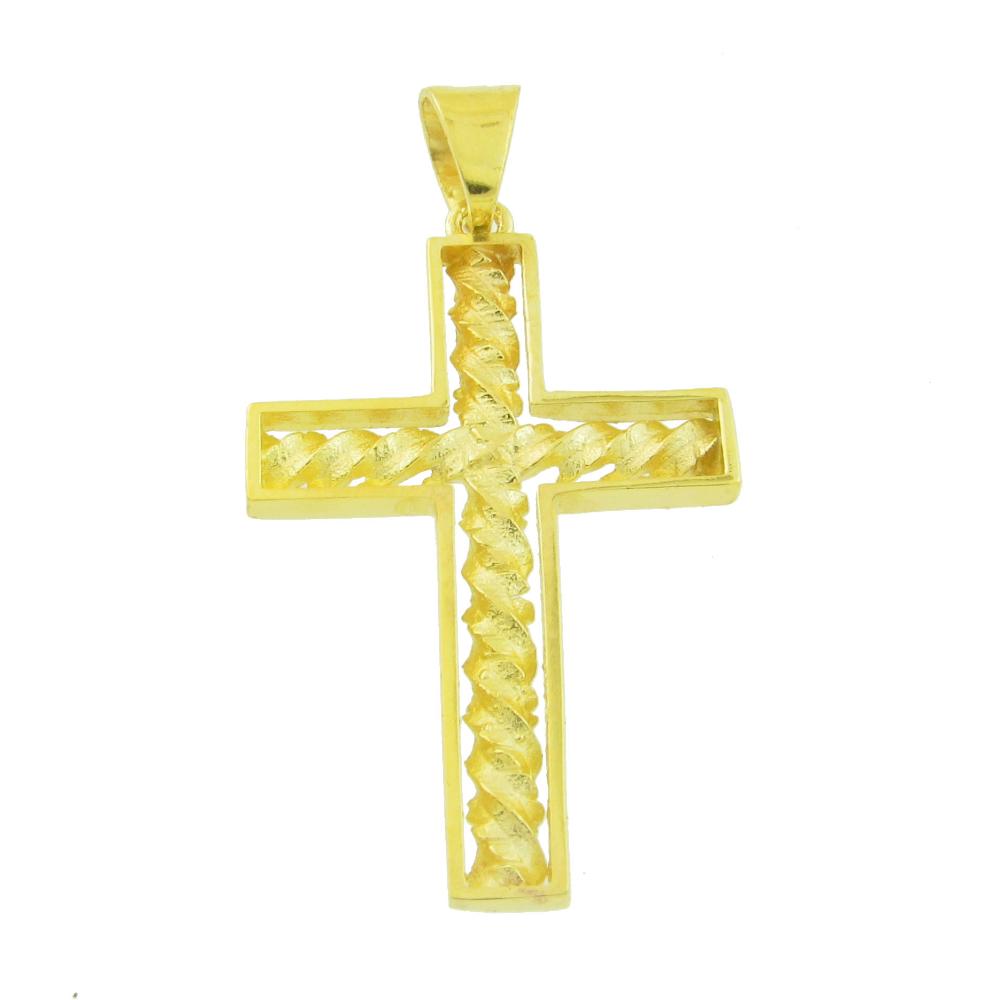 CROSS Lady's Handmade from Yellow Gold 9K with Zircon 06-1142.K9