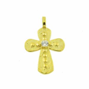 ΣΤΑΥΡΟΣ SENZIO Collection K9 Κίτρινο Χρυσό με Πέτρες Ζιργκόν 06.1013.K9 - 39179
