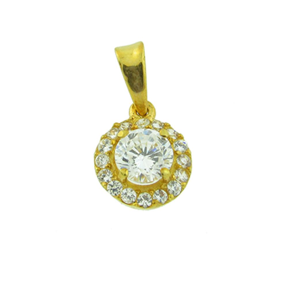 PENDANT Rosette SENZIO Collection K9 Yellow Gold with Zircon Stones 07.1129.K9