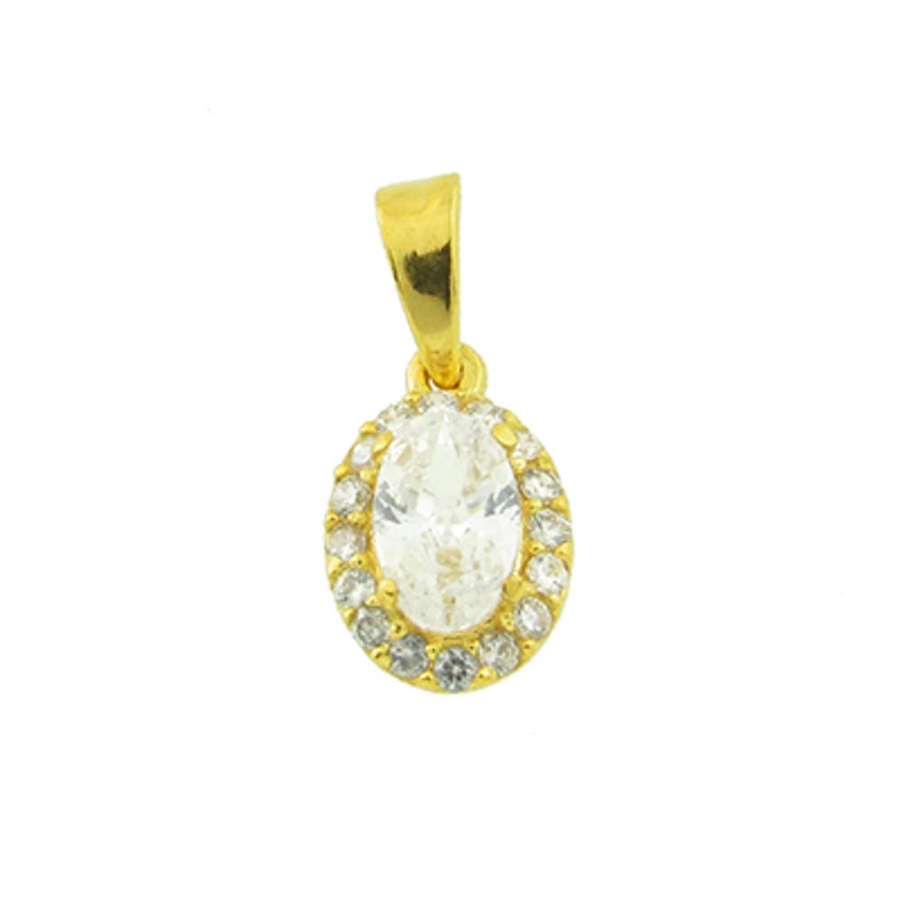 PENDANT Rosette SENZIO Collection K9 Yellow Gold with Zircon Stones 07.1130.K9