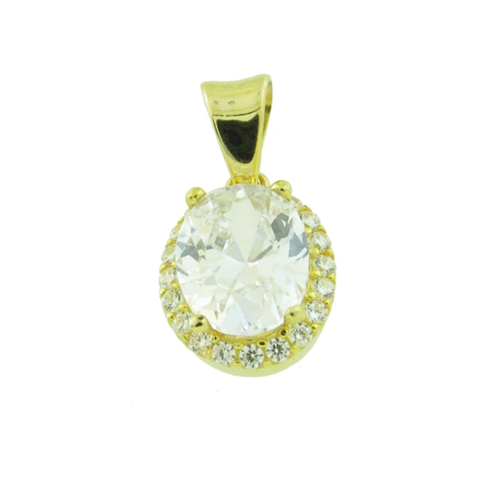 PENDANT Rosette SENZIO Collection K9 Yellow Gold with Zircon Stones 07.1170.K9