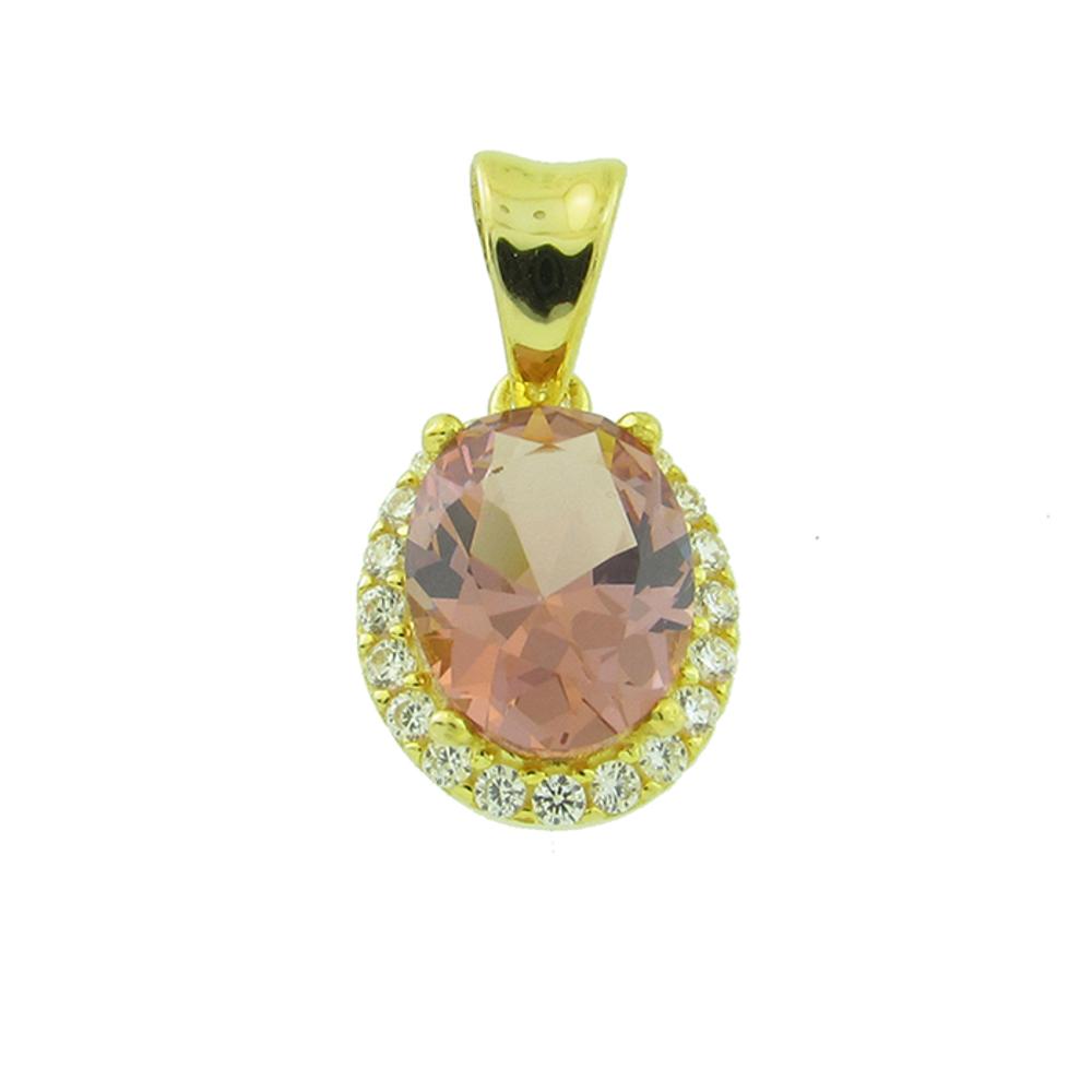 PENDANT Rosette SENZIO Collection K9 Yellow Gold with Zircon Stones 07.1172.K9