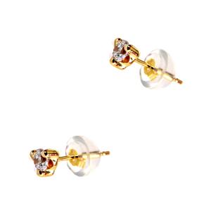 EARRINGS Single Stone Gold K9 with Zircon Stones 09E-0051 - 61555