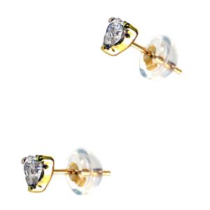 Copy of EARRINGS Single Stone Gold K9 with Zircon Stones 09E-0026 - 61554