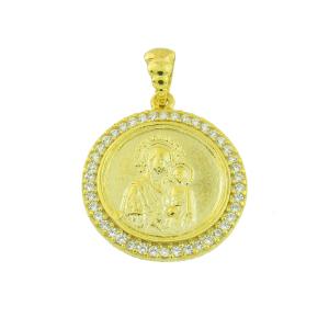 ΠΑΝΑΓΙΤΣΑ Φυλαχτό Χειροποίητη SENZIO Collection από Κ9 Κίτρινο Χρυσό με πέτρες Ζιργκόν 01-545.K9 - 32969