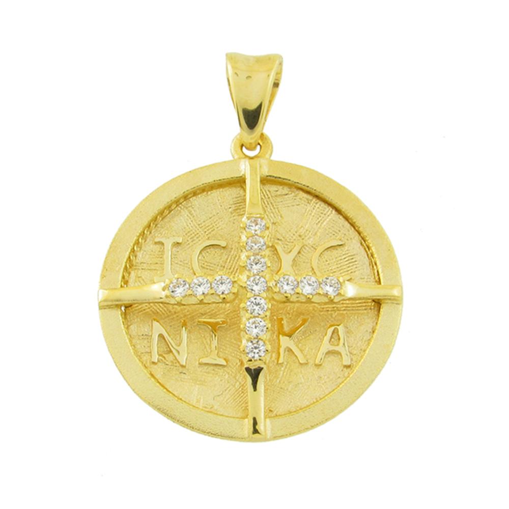 CHRISTIAN CHARMS Double Sided SENZIO Collection from K9 Yellow Gold with Zircon 01.554.K9