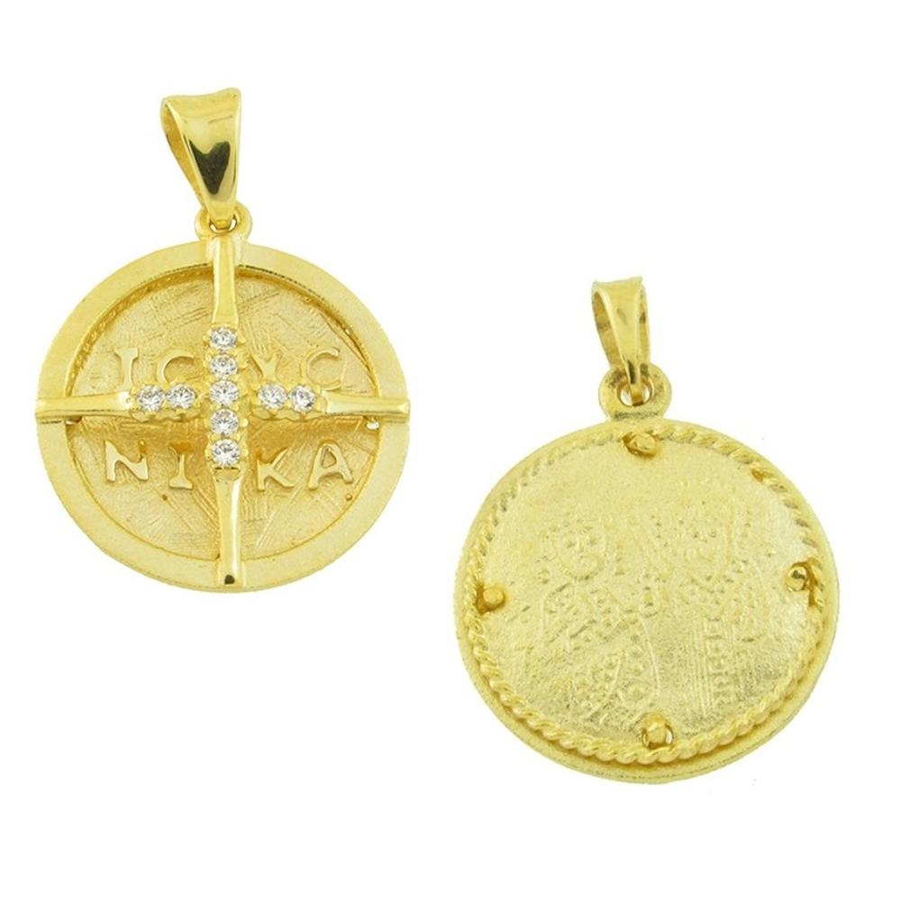 CHRISTIAN CHARMS Double Sided SENZIO Collection from K9 Yellow Gold with Zircon 01.555.K9
