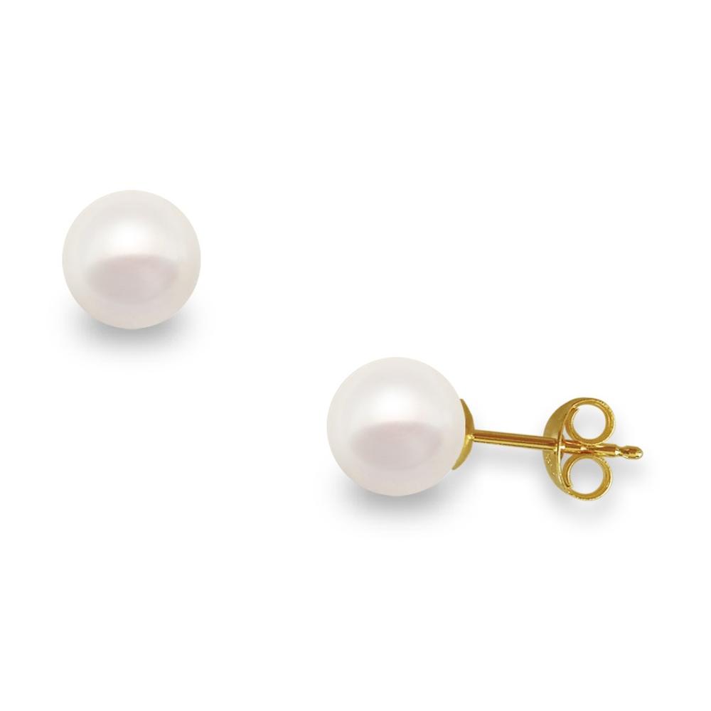 EARRINGS SENZIO Collection with Akoya Pearls and K14 Yellow Gold 123110CN600