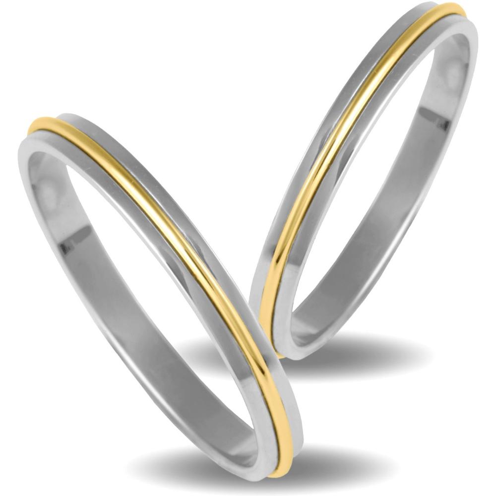 VERES4EVER Collection Wedding Rings White and Yellow Gold V2024