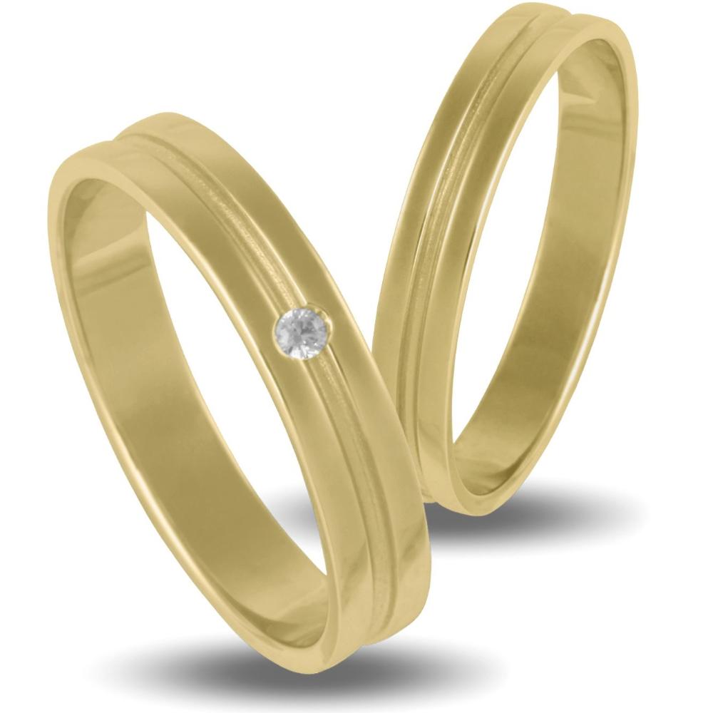 VERES4EVER Collection Wedding Rings Yellow Gold V2042CZ