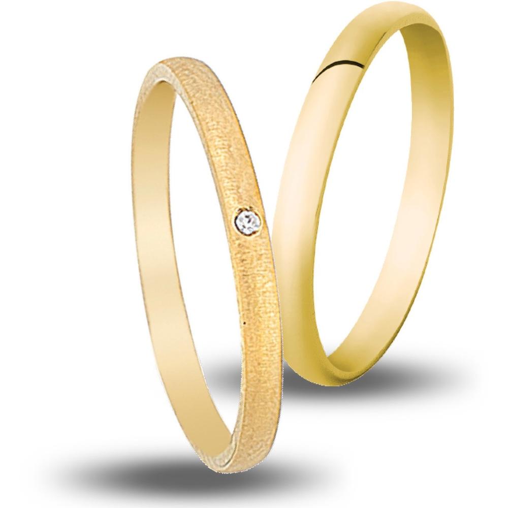 VERES4EVER Collection Wedding Rings Yellow Gold V2120CZ