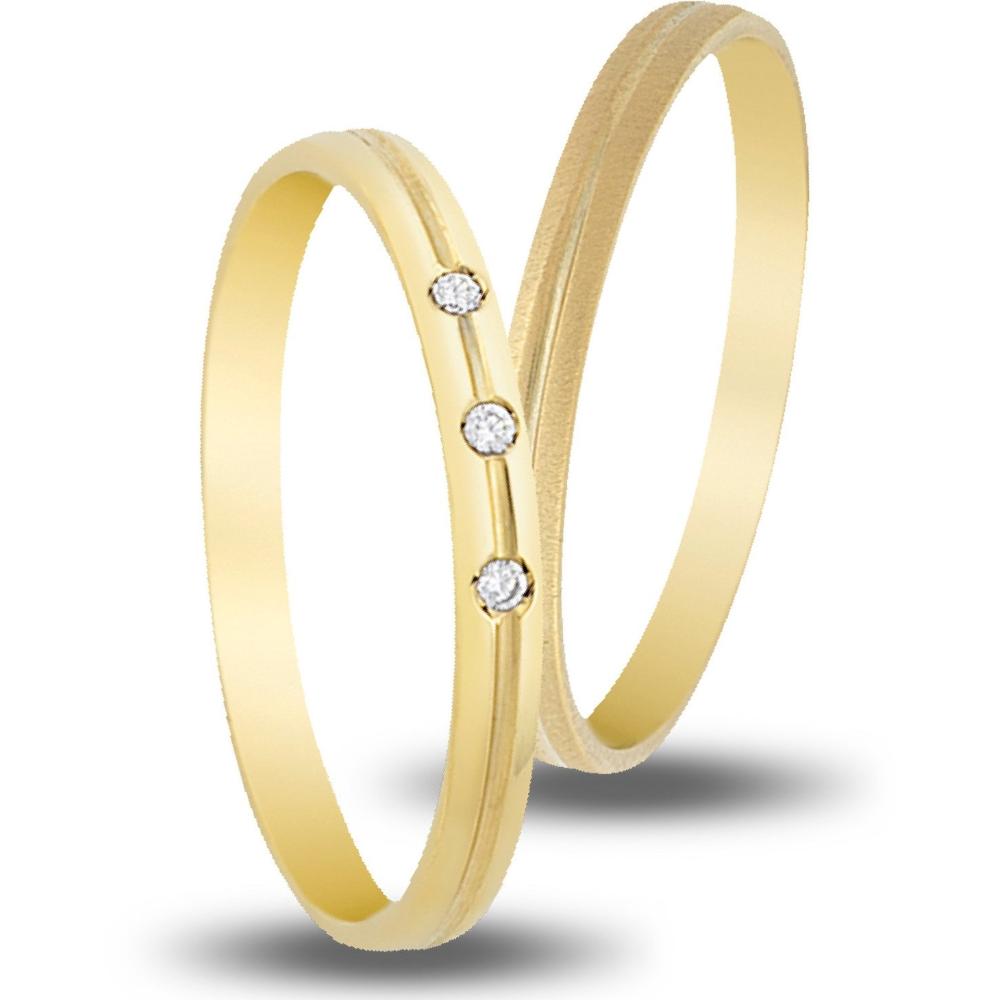 VERES4EVER Collection Wedding Rings Yellow Gold V2126CZ