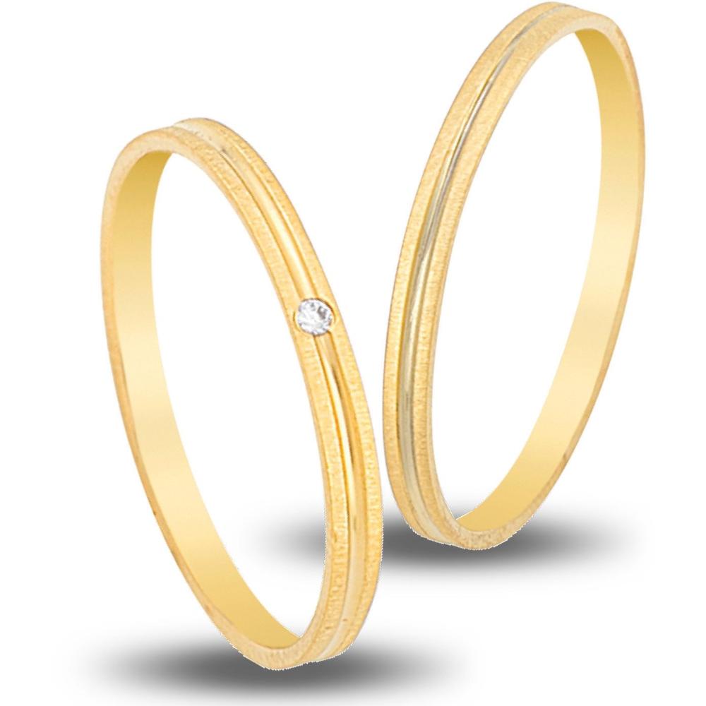 VERES4EVER Collection Wedding Rings Yellow Gold V3121CZ