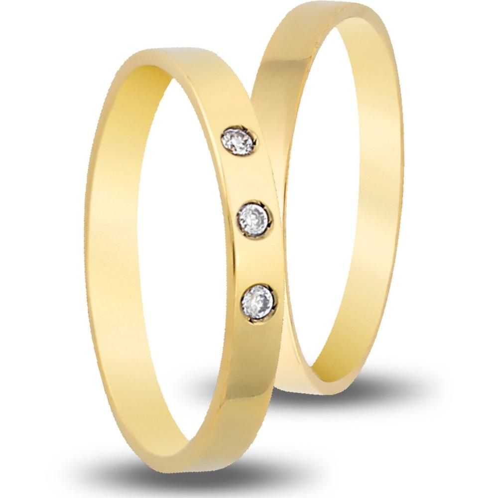 VERES4EVER Collection Wedding Rings Yellow Gold V3130CZ