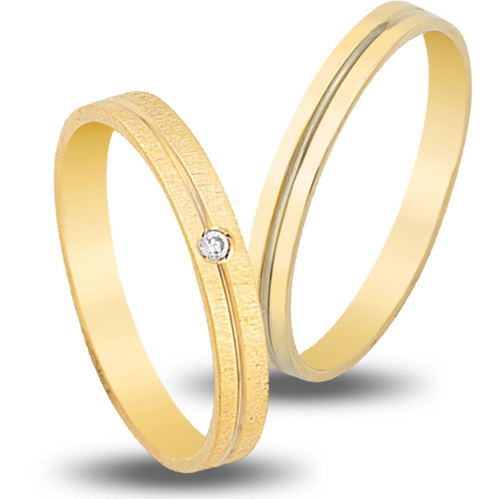 VERES4EVER Collection Wedding Rings Yellow Gold V3131CZ