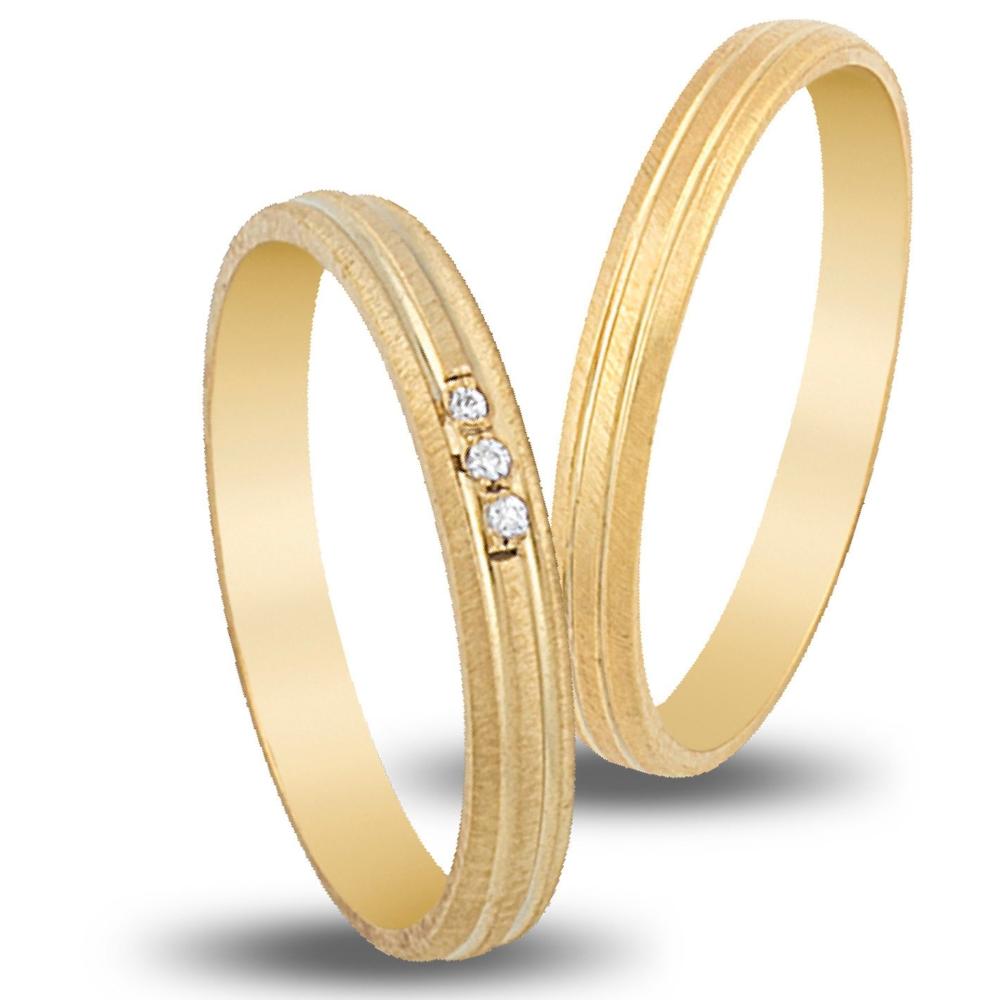 VERES4EVER Collection Wedding Rings Yellow Gold V4132CZ