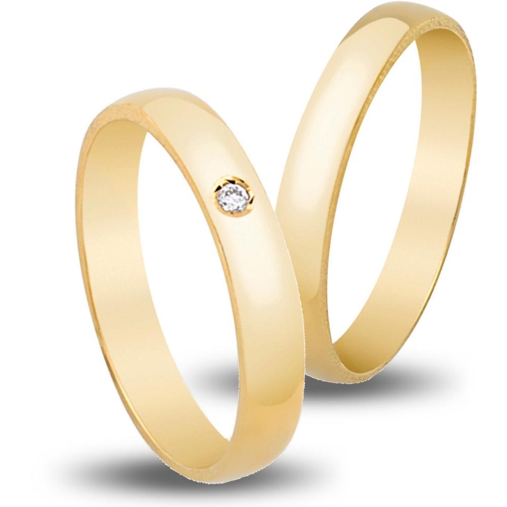 VERES4EVER Collection Wedding Rings Yellow Gold V4135CZ