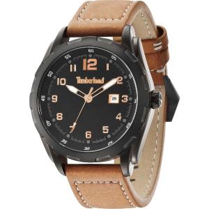 TIMBERLAND Newmarket Three Hands 45mm Black Stainless Steel Brown Strap 13330XSB.02A - 3549