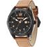 TIMBERLAND Newmarket Three Hands 45mm Black Stainless Steel Brown Strap 13330XSB.02A - 0