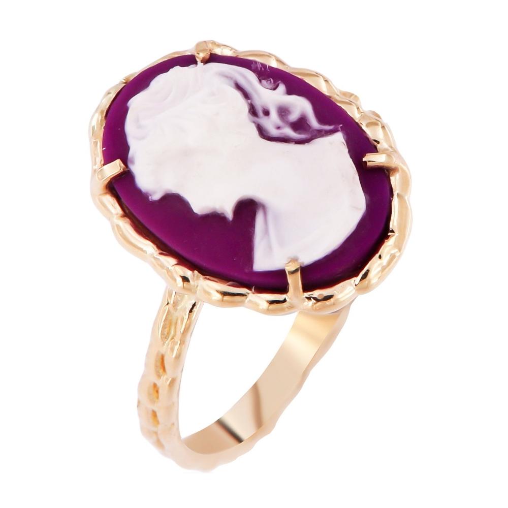 RING Cameo Handmade K14 Yellow Gold 14038R-S