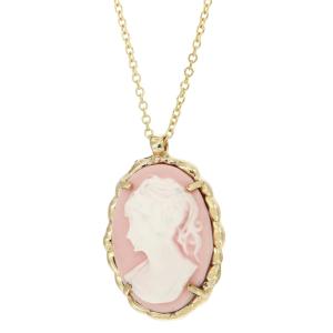 NECKLACE Cameo Handmade K14 Yellow Gold 14040N - 43681