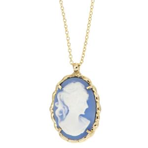 NECKLACE Cameo Handmade K14 Yellow Gold 14116 - 23756