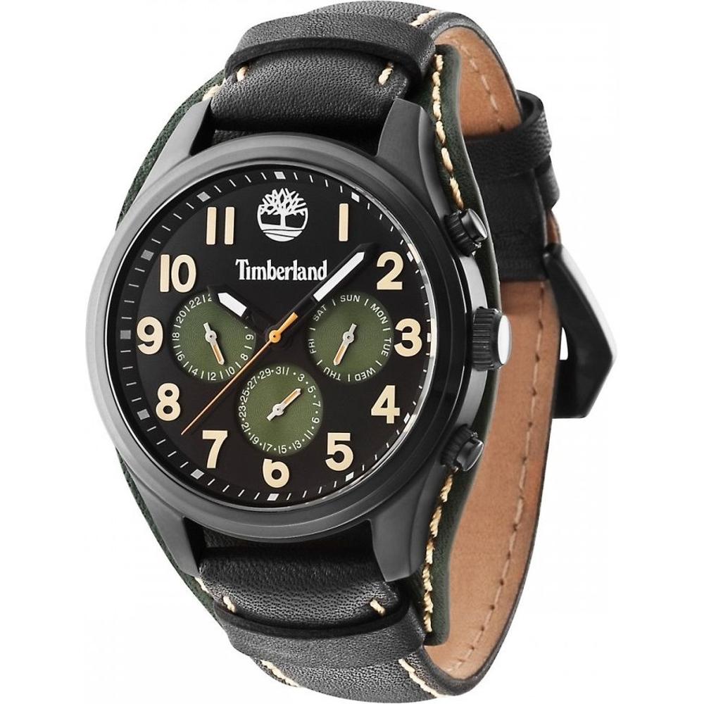 TIMBERLAND Rollins Multifunction 46mm Black Stainless Steel Black Leather Strap 14477JSB.02 - 1