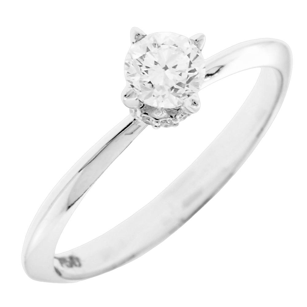 RING Single Stone SENZIO Collection White Gold K18 with 0.26ct. Diamonds XR122A20