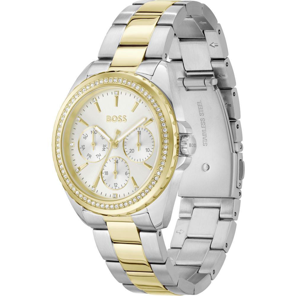 HUGO BOSS Atea Crystals Silver Dial 38mm Two Tone Gold Stainless Steel Bracelet 1502713