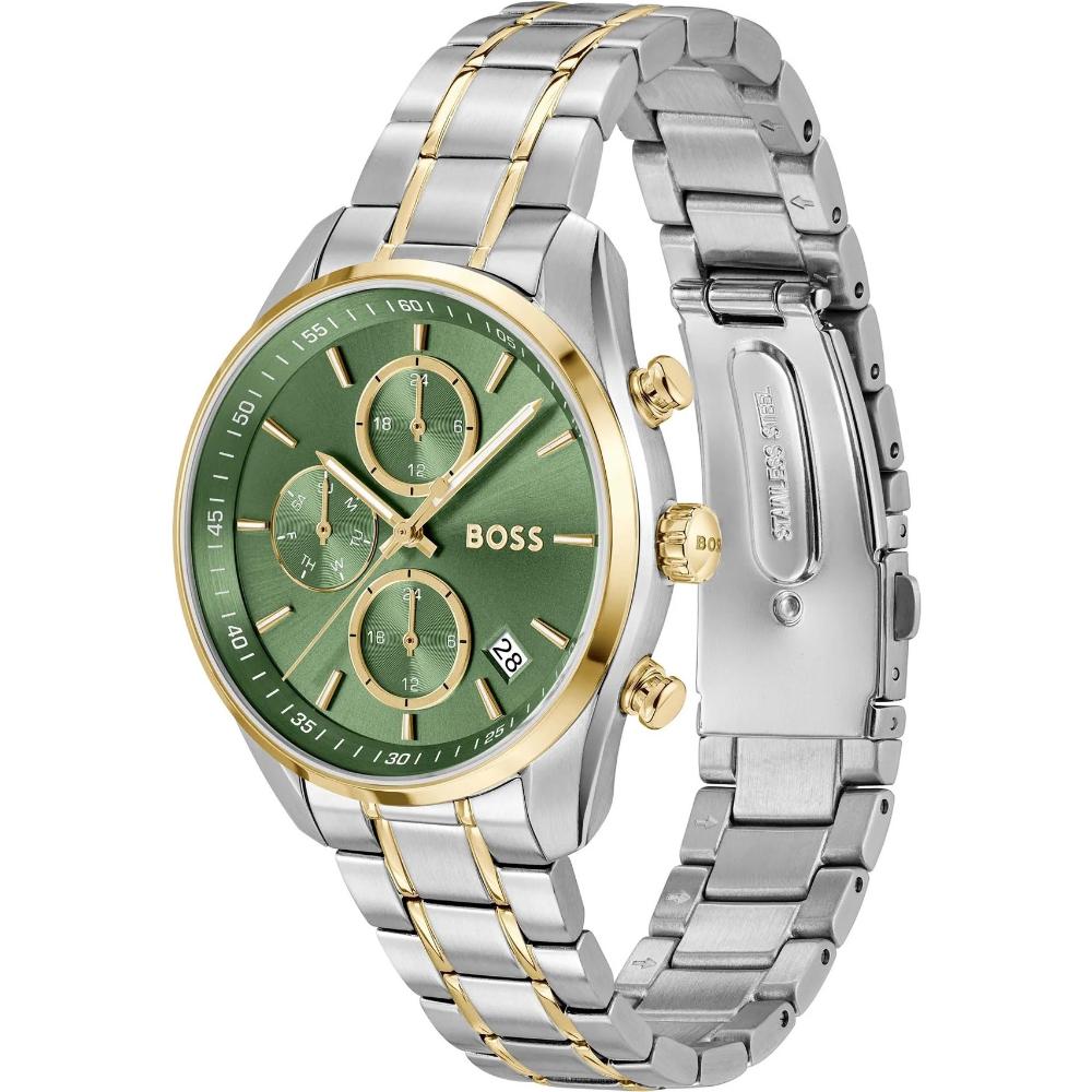 BOSS Grand Tour Multifunction Green Dial 38mm Two Tone Gold Stainless Steel Bracelet 1502766